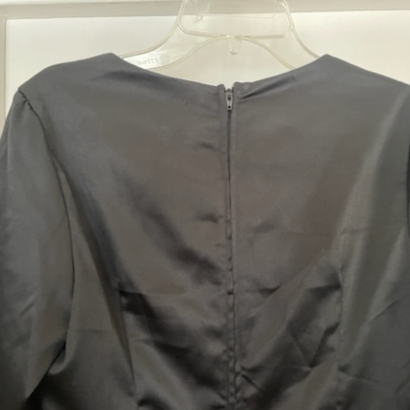 NWT Pinup Couture Black Satin Mona Retro Dress - Picture 11 of 12